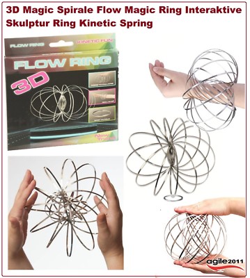 1 x 3D Magic Spirale Flow Magic Ring Interaktive Skulptur Ring Kinetic Spring