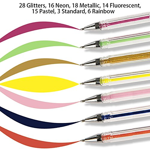 Reaeon 200 Color Gel Pens Coloring Set Art 100 Gel Colored Pen Plus 100