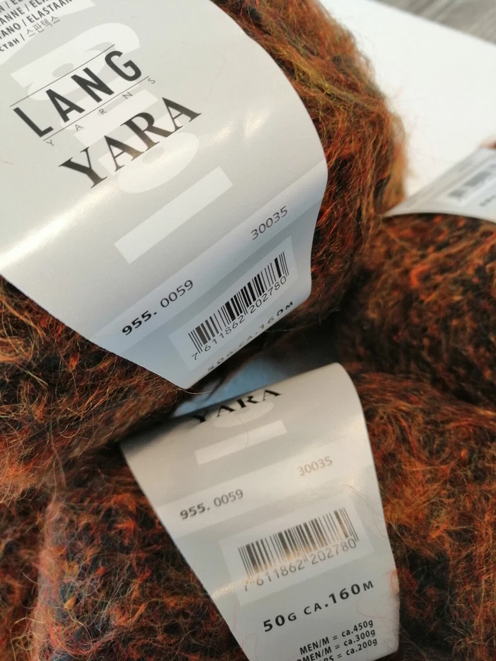 Mohair-Baumwolle 500 Gramm Yara von Lang Yarns 59 kupfer