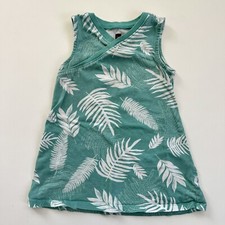 Tea Collection Size 18-24 Wagga Wagga Wrap Neck Sundress Palm Print Green Jersey