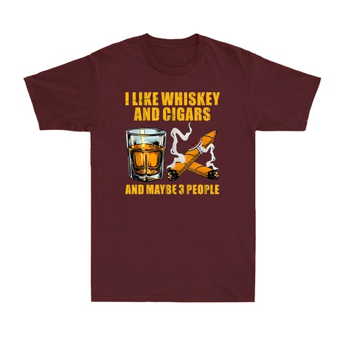 I Like Whiskey And Cigars And Maybe 3 People Vintage Quote Vintage Men's T-Shirt - Picture 9 of 10