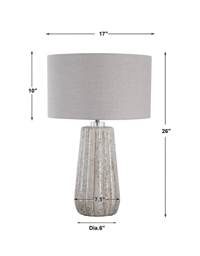 NEW PIKES MODERN POROUS CERAMIC 26" ACCENT TABLE LAMP UTTERMOST 28391 - Picture 5 of 5