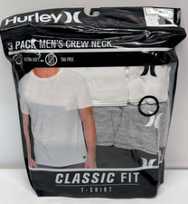 3 PACK HURLEY MENS CLASSIC FIT T-SHIRT ULTRA SOFT TAG FREE - Small 36"