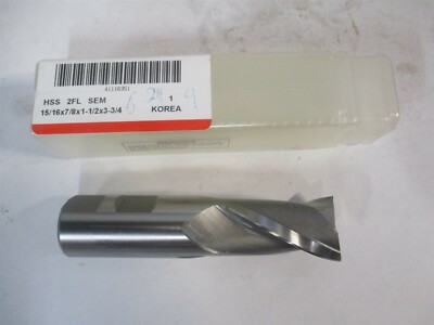(E1030960) 15/16'' x 1-1/2'' x 7/8'' x 3-3/4'' OAL 2 Flute HSS Square End Mill 