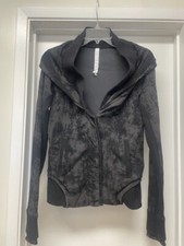 Lululemon To Class Button Front Cotton Jacket Sea Bed Black Deep Coal Black Sz 6