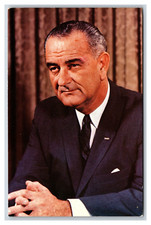 President Lyndon B Johnson Portrait UNP Chrome Postcard Unused R1
