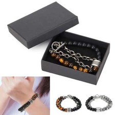 Natural Tiger Eye Bracelet Handmade Stone Tiger Eye Beads Bracelet for Men Women