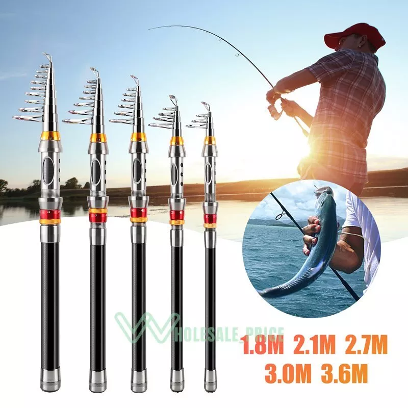 6-11ft Saltwater/Freshwater Spinning Fishing Rod Medium Carbon Telescopic  Pole