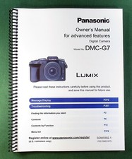Panasonic DMC-G7 Instruction Manual: 411 Pages Full Color  Protective Covers 