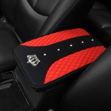 1 car armrest pad with artificial diamond Blingbling Metal crown artificial shee