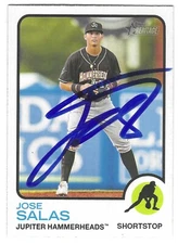 JOSE SALAS SIGNED 2022 TOPPS HERITAGE MINORS BASEBALL CARD MIAMI MARLINS #83