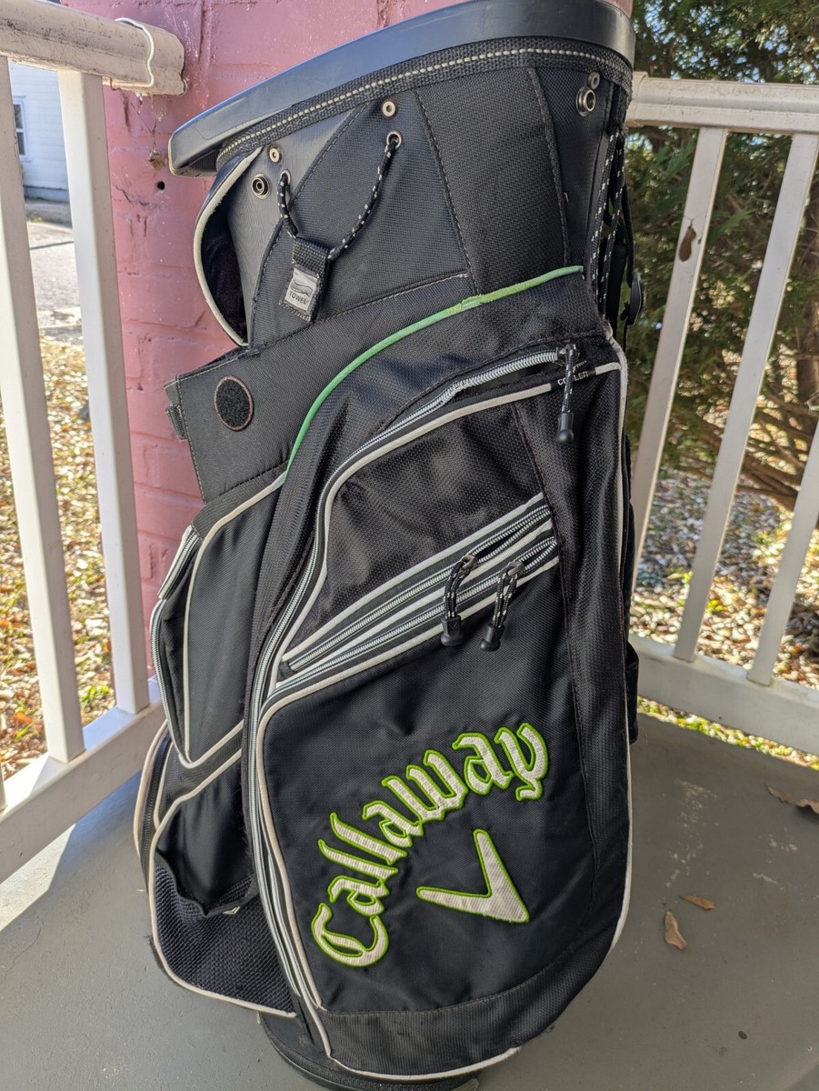 Callaway 14 Way Golf Cart Bag w/ Shoulder Strap Black & Green | eBay