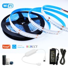 24V Smart Life WiFi RGB CCT COB Flexible LED Strip 1M-5M Colour Changing Light