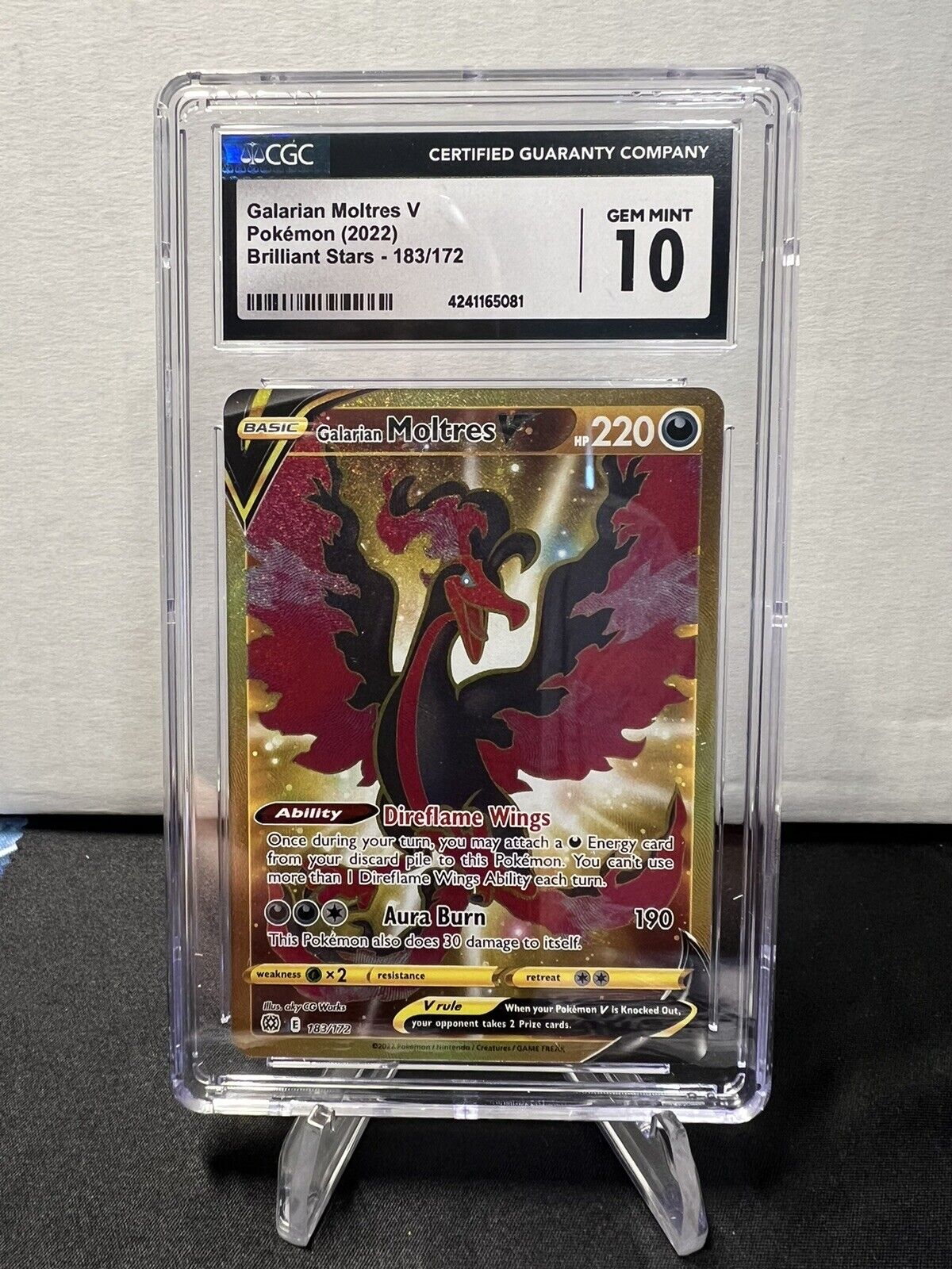 Galarian Moltres V 183/172 Gold Secret Rare Pokemon Card (SWSH Brilliant  Stars) + 1x TitanCards® Toploader: : Toys