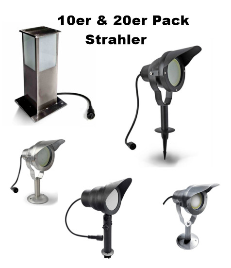 10er, 20er Pack Gartenstrahler Outdoor Strahler IP67 LED Gartenlampe Leuchte