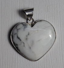 Natural Howlite Gemstone Heart Pendant Handmade Jewelry Free Shipping