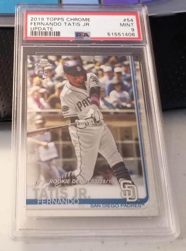 2109 Topps Chrome Update #54 Fernando Tatis Jr. Rookie Card PSA Mint 9 Beautiful view 4