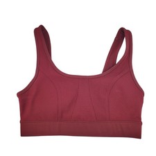 JoyLab Sports Bra Medium Support Red Ribbed Scoop Neck Pullover Womens Small New