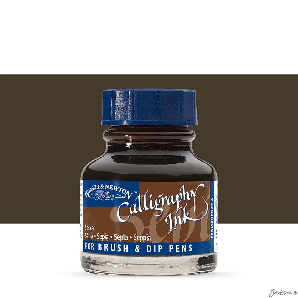 Winsor & Newton Calligraphy Ink Pigment 30ml Sepia For Dip Pen Fountain Pen