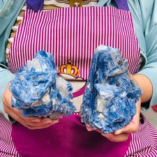 4.09lb 2pcs Natural Blue Kyanite Crystal Quartz Rough Mineral Specimen Healing