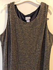 Rabbit Rabbit Rabbit Designs Formal W’s Vtg Dress  Size 14W, Gold Lame Effect
