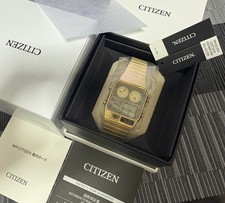 Citizen Ana-digi Temp JG2103-72X Gold Analog Digital Watch Reprint Japan Retro