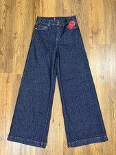 SPANX Wide Leg Denim Pants 20547R Raw Indigo Dark Medium NEW
