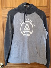 American Eagle Women's Sweatshirt Size Medium. Two Tone Gray Hoodie With Logo