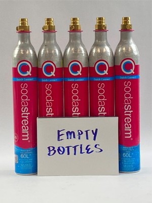 Sodastream CO2 Cylinder Empty Quick Connect 60 Liter Set of 5 Bottles