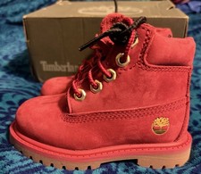 NIB Timberland Premium Waterproof Boot Dark Red Leather Size US 5 Toddler NEW