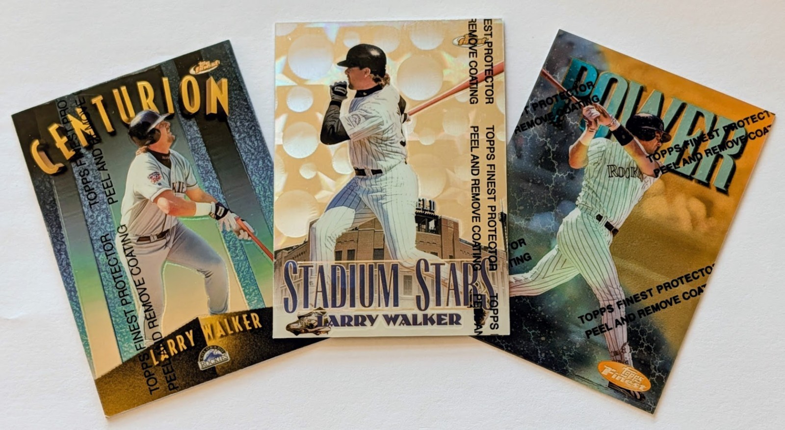 3X Larry Walker RARE Finest lot: Centurions #d /500 Stadium Stars 1:72, GOLD