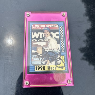 Signed Kyle Petty 1990 Race #3 Card at Rockingham In Container