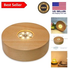 4" Warm Light LED Crystal Display Base - No Assembly Required Pedestal Stand