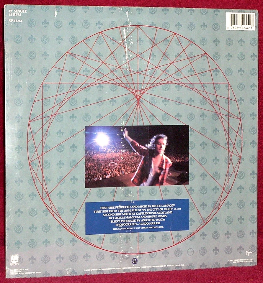 12" EP SEALED SIMPLE MINDS LIVE PROMISED YOU A MIRICLE 1987 A&M GLASGOW NOT C/O - Image 2 of 2