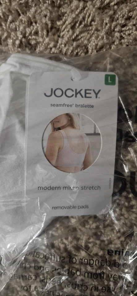 Jockey Women's Modern Micro Stretch Seamfree Bralette White Large - Image 3 of 3