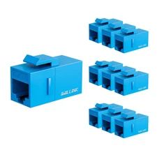 10-Pack RJ45 Cat6 Keystone Coupler Female to Female UTP Jack Insert Blue