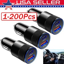 Dual USB PD Type-C Car Charger 30W Fast Adapter For iPhone 14 13 11 Pro Max Lot