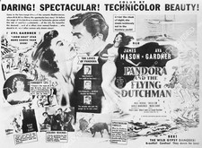 4588-002 ad slick Ava Gardner James Mason film Pandora and the Flying Dutchman 4