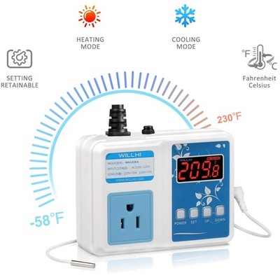 Enhanced 10A Digital Thermostat Switch - 110V NTC 10K Sensor