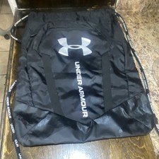 Under Armour Black Polyester Drawstring Gym Bag Adjustable Strap Zip Fastener