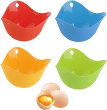 4 Stück Silikon Eier-Pochierer für Mikrowel...