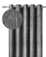 Embossed Velvet Woven Thermal Blackout Eyelet Curtains - Twilight