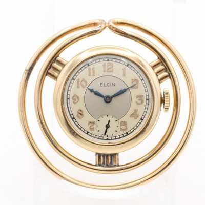 Vintage 8/0s 1937 Elgin Money Clip Mechanical Watch 526 USA 10K Gold Filled