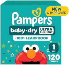 Baby Diapers Size 1 Absorbent 120 Count