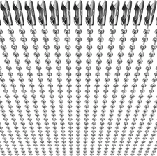 50-Pack Dog Tag Chain Ball Chain Necklace Bulk Beaded Chains 24 Long 2.4Mm Ball