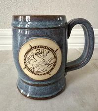 Sunset Hill Stoneware Central 28 Beer Company Coffee Mug Club Blue Handcrafted