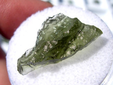 5.04 carats 20mm MOLDAVITE Czech Republic from meteorite impact with a COA