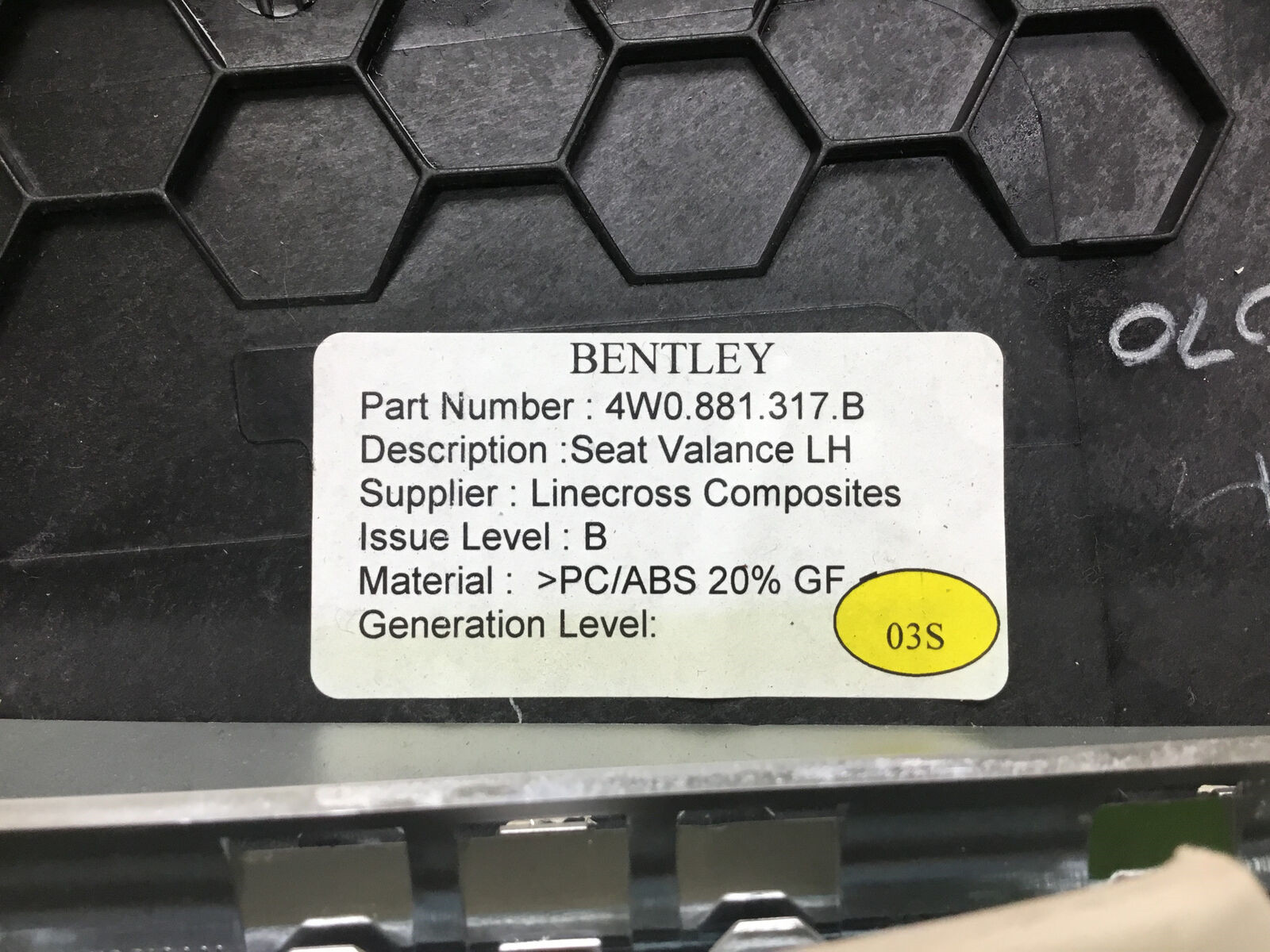 Bentley Flying Spur W12 Front Left Seat Side Cover Trim Panel Set 13-18 :Y