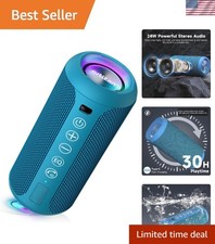 Portable Bluetooth Speaker: 24W Loud Stereo, 30H Playtime  Waterproof Design