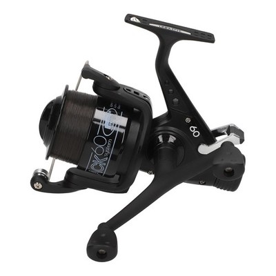 Lineaeffe All Black FS 60 Freilaufrolle mit Schnur Karpfenrolle mit Ersatzspule